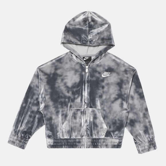 Nike Other - Nike Black and Gray Hoodie, Nike Velour Full-Zip Hoodie Size 7/8